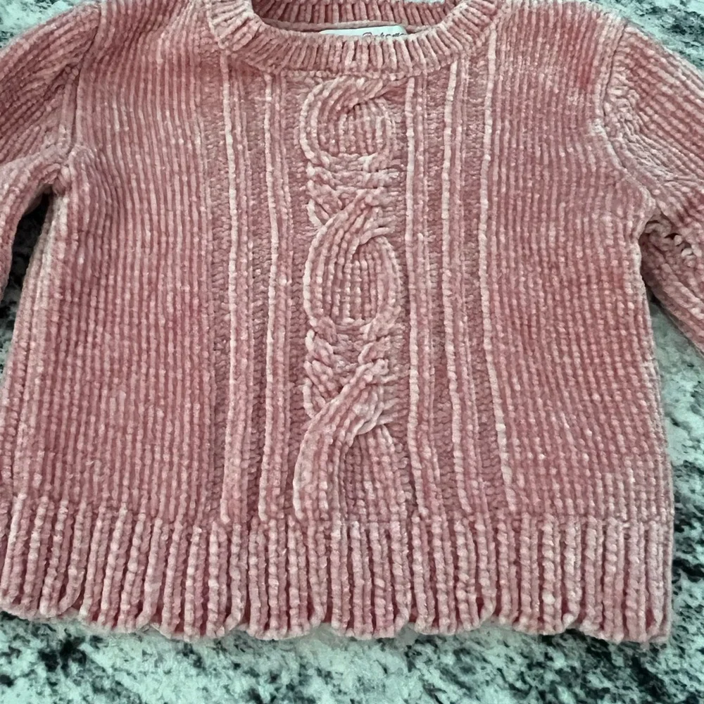 Cozy Pink and Rust Orange Cable‎ Knit Sweater Set Tommy Bahama 2T
